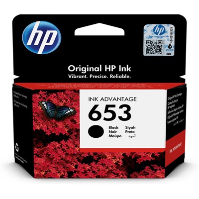 HP 653 Siyah (Black) Mürekkep Kartuş